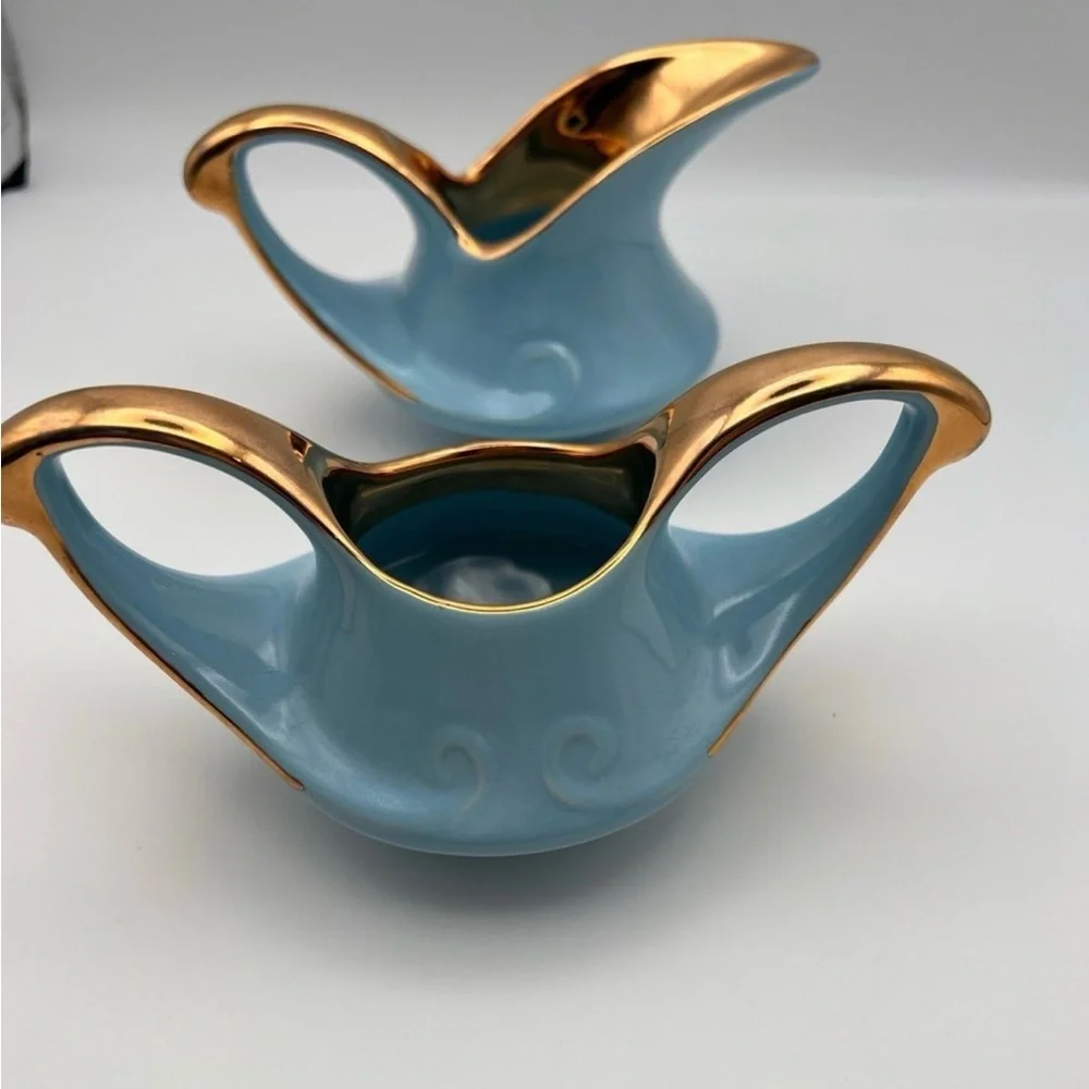 Vintage sugar bowl & creamer pearl china company 22K Gold Trim - MCM